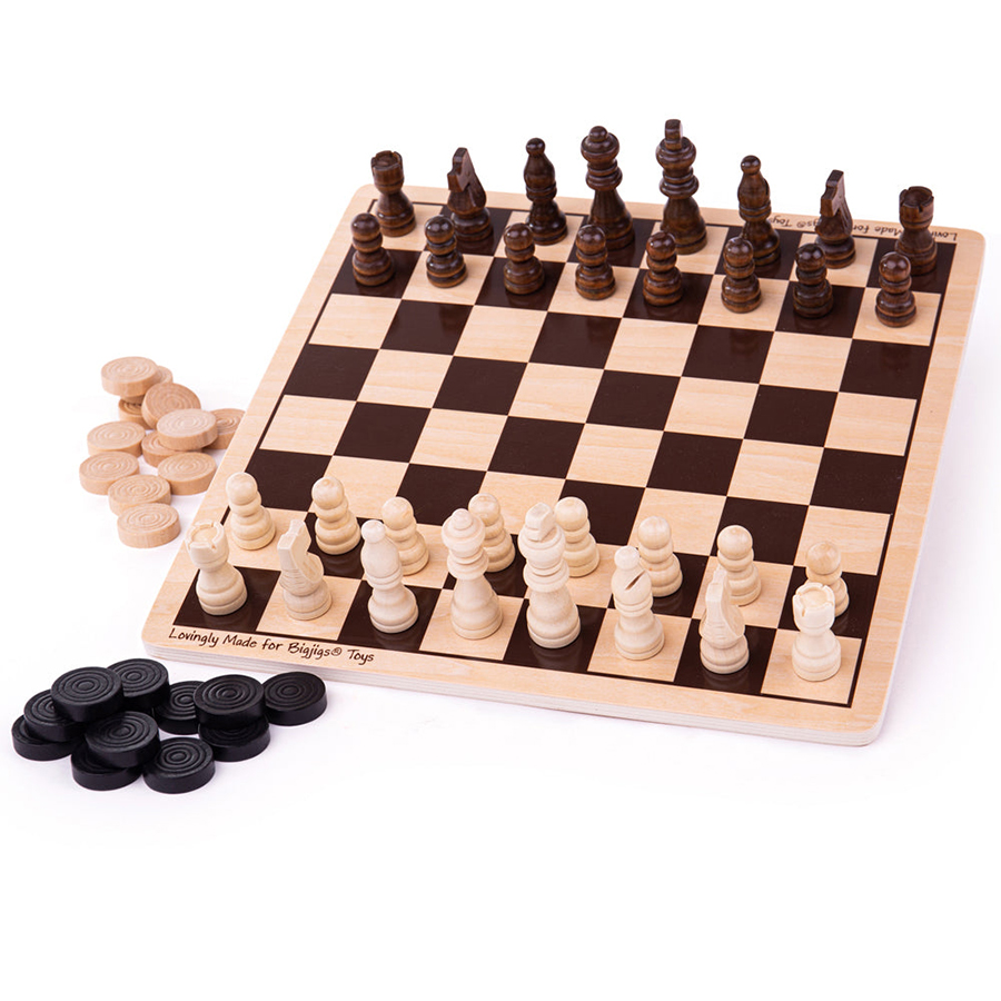Ξύλινο Σκάκι με Ντάμα